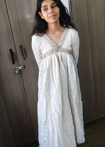 Elegant Off-White Ethnic Gown