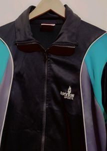 Black With 2 Color Print Winter Gym Jacket