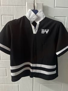 Stylish Black & White Crop Top