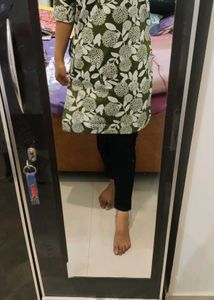 Green Floral Print Kurta L size