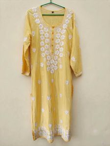 Yellow Chikankari Kurta(S)