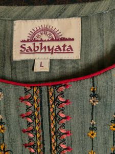 Elegant Striped Kurta with Embroidery