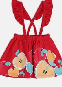 Cute Apple Print Dress for Girls