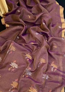 Linen Jamdani Embroidered Saree