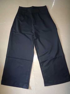 Stylish Wide-Leg Navy Pants