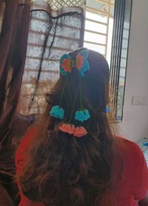 Boho Crochet Flower Hair Clip