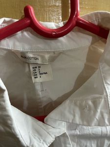 h&amp;m White Wrap Blouse