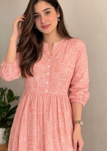 Pretty Peach Tiered Kurta