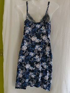 Floral Print Nightgown with Lace Trim