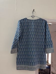 Blue Printed Kurta this size will be L