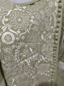 Cotton Thread Work Kurta Pants