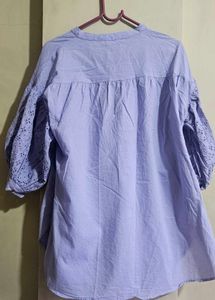 Lavender Embroidered Sleeve Shirt