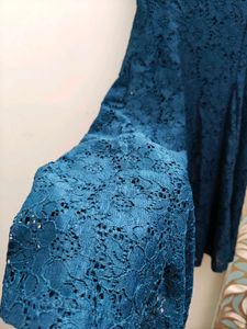 Elegant Navy Blue Lace Dress