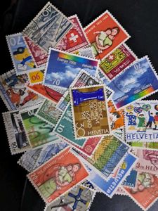 60 Switzerland colorful stamps