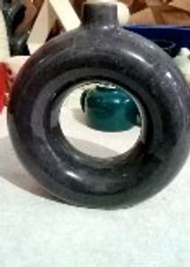 Black Donut | Modern Ceramic Ring Vase