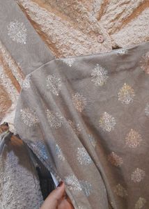 Elegant maxi Set with Tonal Print