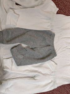 unisex 3-6 months White & Grey thermal pants