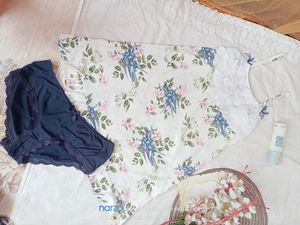 Floral Print Nightgown with Lace Trim