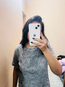 Chic Grey Heathered Tunic Top