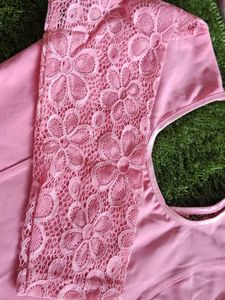 Beautiful Pink Lycra Blouse For Women