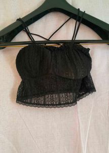 Black Lace Crop Top