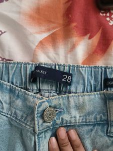 Light Wash Denim Cargo Pants
