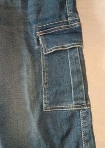 Blue Denim Cargo Jeans