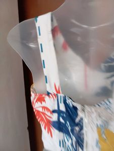 V-Neck Tropical Print Crop Top