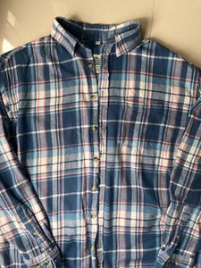Men's Blue Plaid Flannel Shirt
