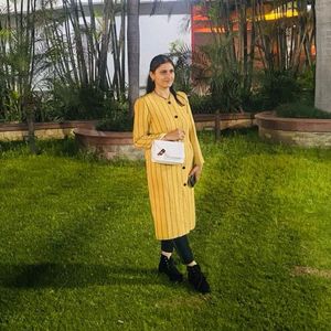 Stylish Yellow Striped Kurta