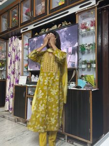 Yellow Floral Kurta Set with Dupatta