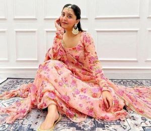 🌸🌸Floral Print Anarkali Kurta Set