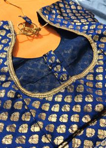 Women Yellowish Saree With Designer Blouse