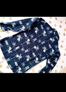 Boy's Blue Floral Print Shirt