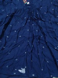 Navy Blue Embroidered Dress