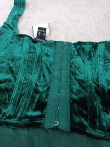Emerald Green Velvet Corset Top XL