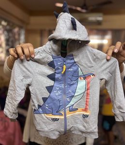 Dino Hoodie With 3D Spikes And Soft Cotton Lining