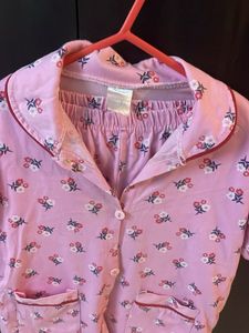 Pink Floral Pajama Set