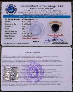 Blue Sapphire (Neelam) 5.25 Ratti Panchadhatu