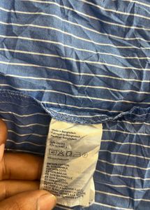 H&amp;M Classic Blue Striped Button-Down Shirt