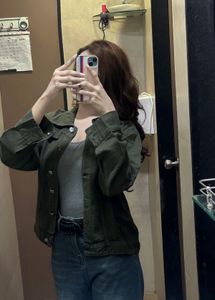 Stylish Green Denim Jacket