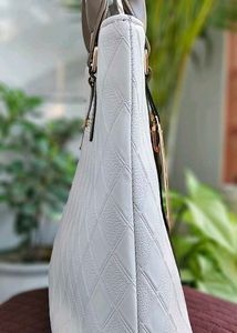structured off-white tote bag
