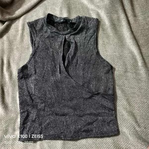 342510. Sparkly Sleeveless Crop Top