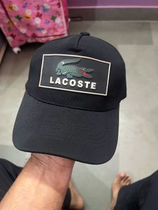 Lacoste Black Cap with Crocodile Logo