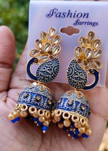 Bohemian Peacock Jhumka Earrings