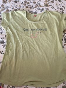 Olive Green 'Smile' Graphic Tee