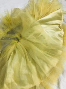 Light Yellow And Silver Party Wear Frock