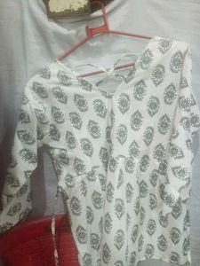 White Printed peplum top