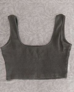 Ribbed Square Neck Tank Top