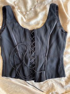 Stunning Embellished Black Corset Top